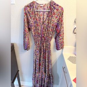Anthropology Boemo Floral Long Sleeve Dress
